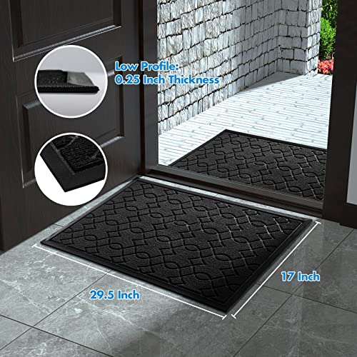 Yimobra Durable Front Door Mats, Heavy Duty Water Absorbent Mud Re...