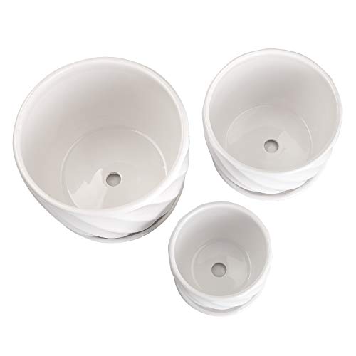 Yinger-WG Set of 3 Ceramic Plant Pot - Flower Plant Pots Indoor wi...