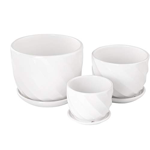 Yinger-WG Set of 3 Ceramic Plant Pot - Flower Plant Pots Indoor wi...