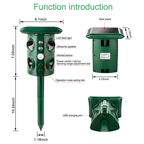YINKUU Solar Mole Snake Repeller, New 2019 Upgraded Ultrasonic A...
