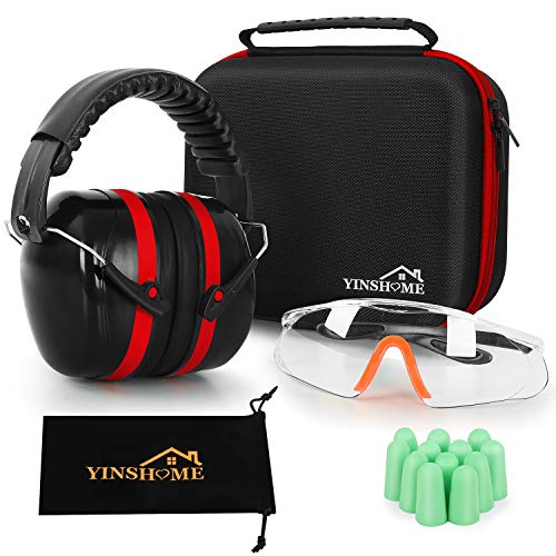 YINSHOME Shooting Ear Protection Earmuffs, Safety Glasses, Ear...
