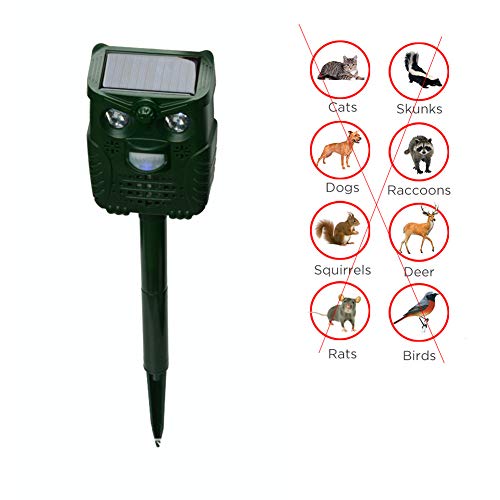 YINSY Solar Animal Repeller,Solar Dog Cat Repellent,Waterproof PIR...