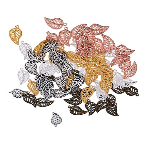 Yiotfandoll 75PCS Antique Hollow Filigree Leaf Charms Tree Leaves ...