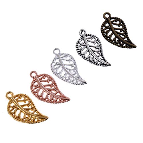 Yiotfandoll 75PCS Antique Hollow Filigree Leaf Charms Tree Leaves ...