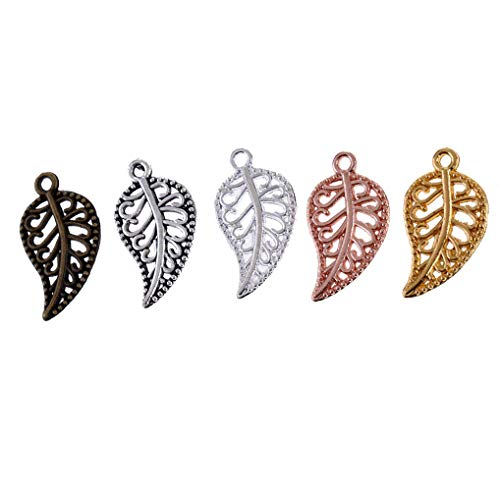 Yiotfandoll 75PCS Antique Hollow Filigree Leaf Charms Tree Leaves ...