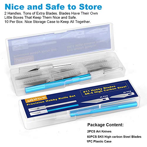 62 PCS Exacto Knife Precision Craft Knife Hobby Knife Set, 60 Carv...