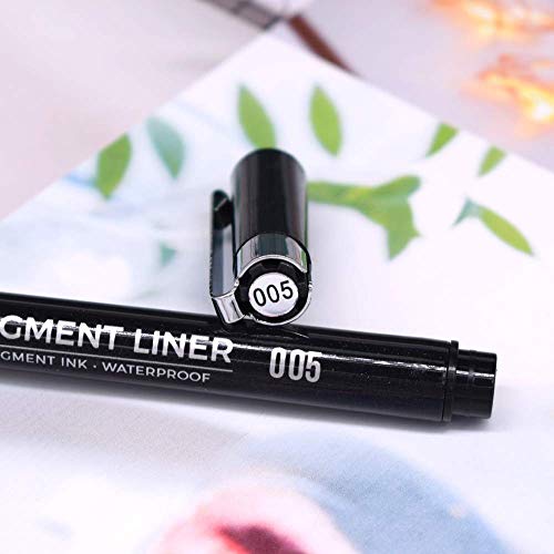 Set of 12 Micro-Pens, Fineliner Ink Pens, Black Drawing Pen, Art P...