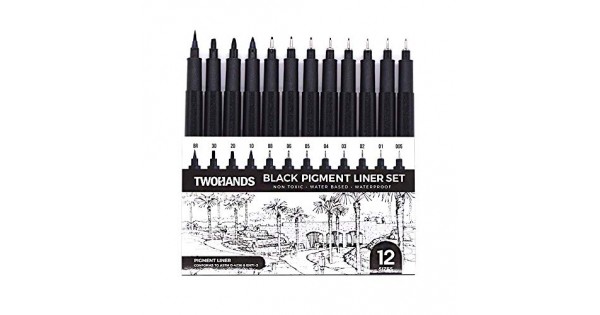 TWOHANDS Set of 12 Micro Pens Art Pens Fineliner Ink Pens