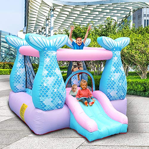 Inflatable Bouncer 420D Oxford 840D Face Mermaid Inflatable Castle...