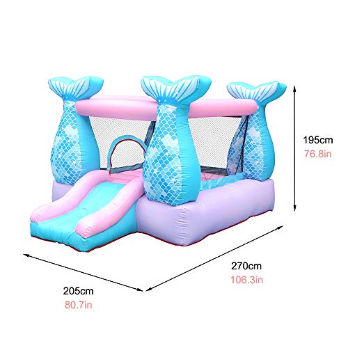 Inflatable Bouncer 420D Oxford 840D Face Mermaid Inflatable Castle...