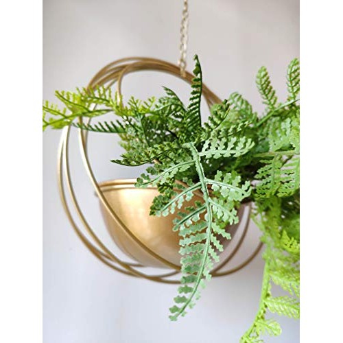 RISEON Boho Gold Metal Plant Hanger,Metal Geometric Hanging Plante...