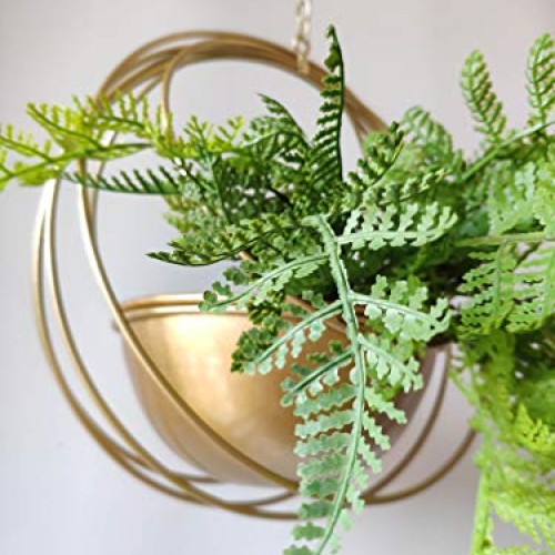 RISEON Boho Gold Metal Plant Hanger,Metal Geometric Hanging Plante...