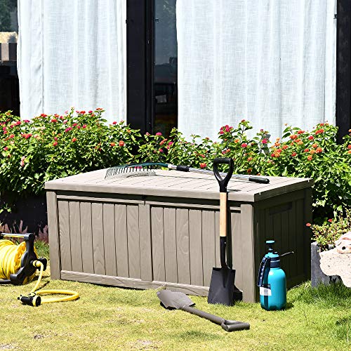 YITAHOME 119 Gallon Large Resin Deck Box Indoor Outdoor Storage fo...