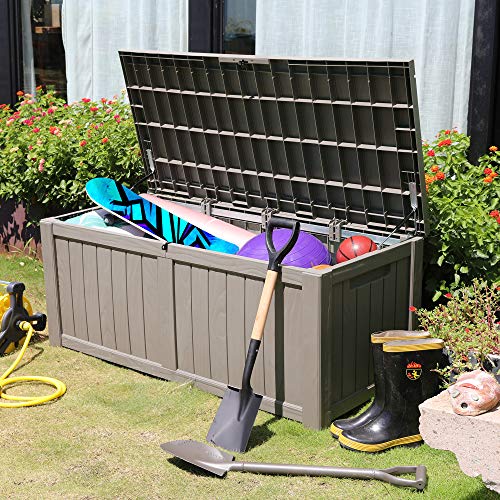 YITAHOME 119 Gallon Large Resin Deck Box Indoor Outdoor Storage fo...