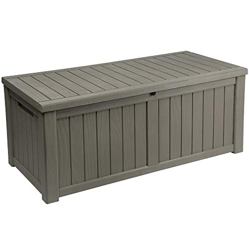 YITAHOME 119 Gallon Large Resin Deck Box Indoor Outdoor Storage fo...