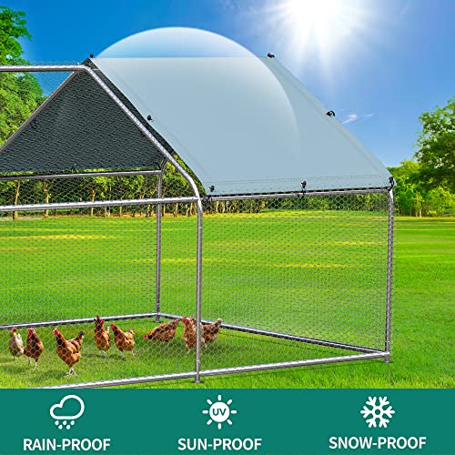 YITAHOME Large Metal Chicken Coop Walk-in Poultry Cage Hen Run Hou...