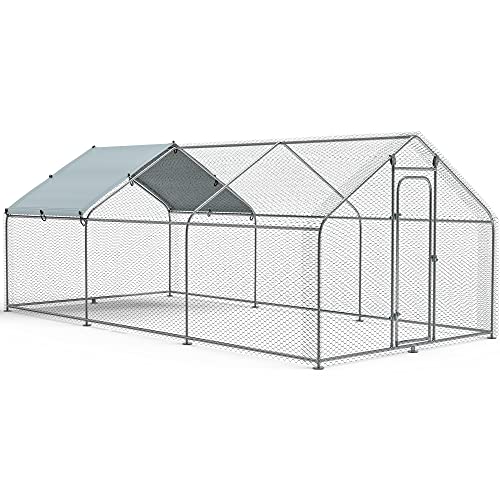 YITAHOME Large Metal Chicken Coop Walk-in Poultry Cage Hen Run Hou...