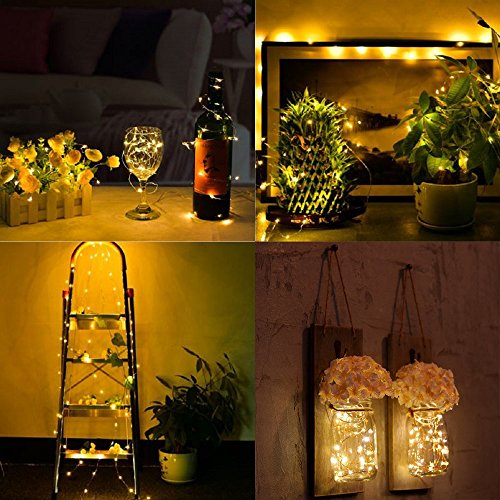Battery Powered Mason Jar Lantern Lights,8 Pack Warm White 20 Led ...