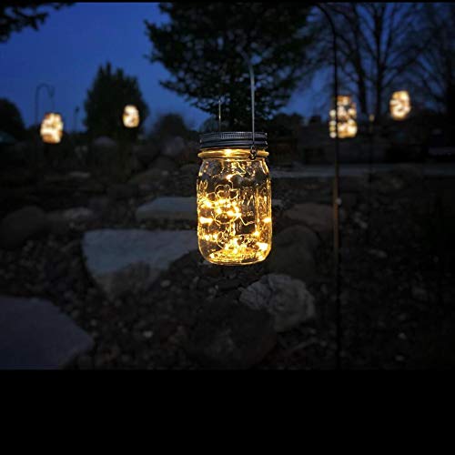 Mason Jar Solar Lantern Lights, 8 Pack 30 LED Bulbs Fairy Star Fir...