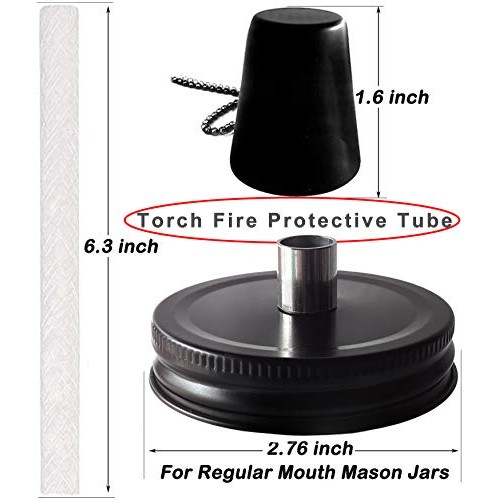 Mason Jar Tabletop Torch Kits,4 Pack Fiberglass Wicks,Wick Tubes,B...