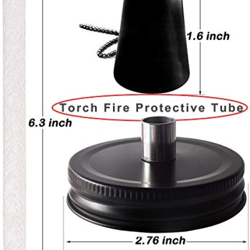 Mason Jar Tabletop Torch Kits,4 Pack Fiberglass Wicks,Wick Tubes,B...