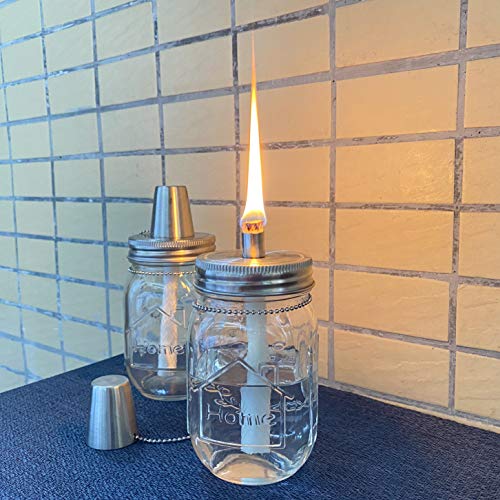 Mason Jar Tabletop Torch Kits,4 Pack Longlife Fiberglass Wicks,Sta...