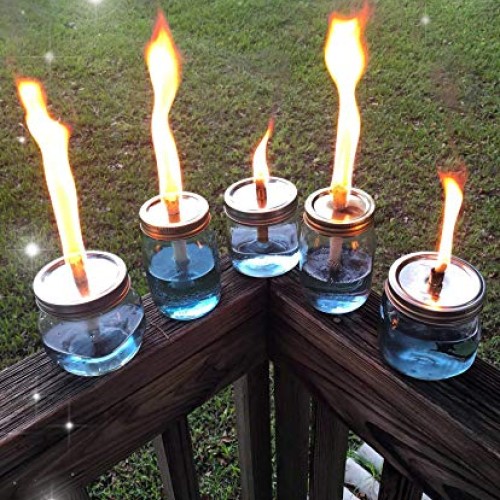 Mason Jar Tabletop Torch Kits,4 Pack Longlife Fiberglass Wicks,Sta...