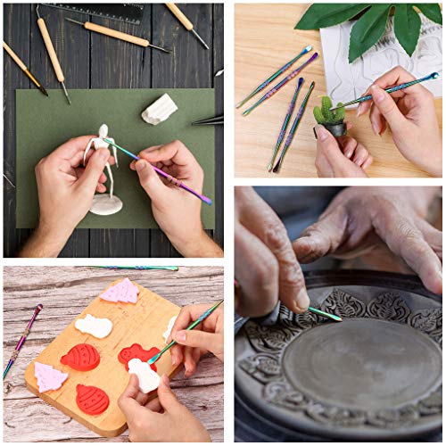 12 Pack Wax Carving Tool Stainless Steel Wax Sculpting Tools Rainb...