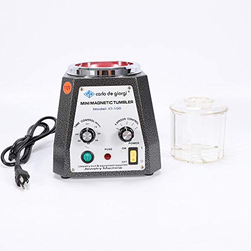 4 Speeds Control 100mm Magnetic Jewel Tumbler Polisher&Finisher fo...
