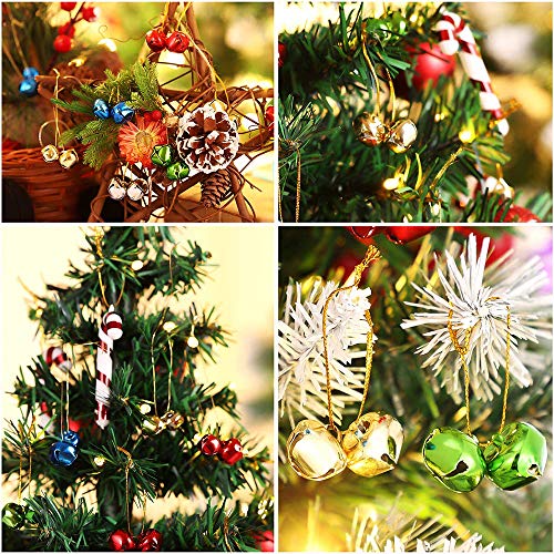 YiYa 200Pcs Christmas Jingle Bells Colorful Craft Bells DIY Bells ...