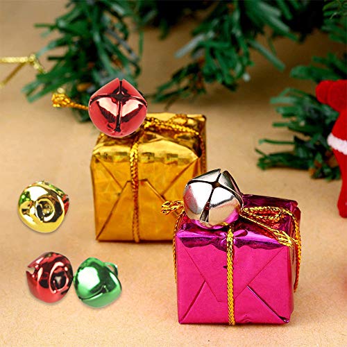 YiYa 200Pcs Christmas Jingle Bells Colorful Craft Bells DIY Bells ...