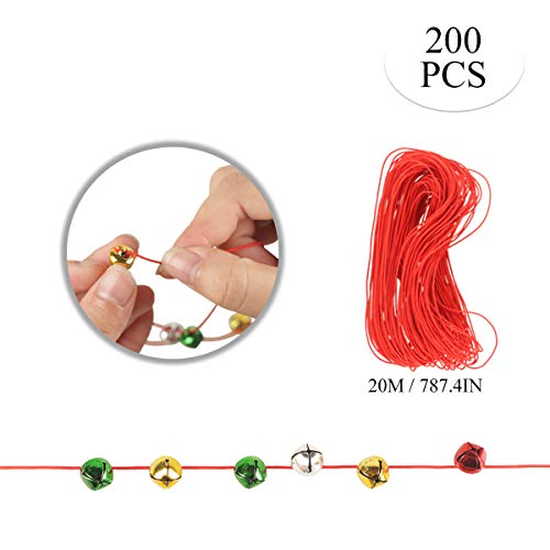 YiYa 200Pcs Christmas Jingle Bells Colorful Craft Bells DIY Bells ...
