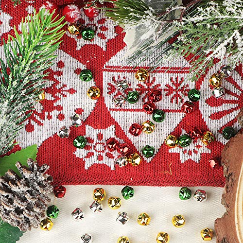 YiYa 200Pcs Christmas Jingle Bells Colorful Craft Bells DIY Bells ...