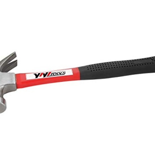 YIYITOOLS Claw Hammer With fiberglass Handle – 16-oz, Red and Blac...