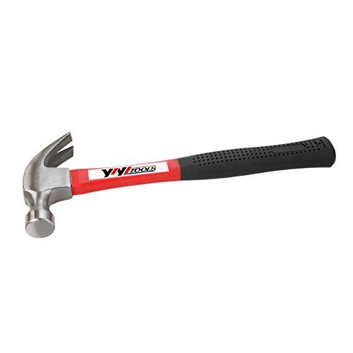 YIYITOOLS Claw Hammer With fiberglass Handle – 16-oz, Red and Blac...