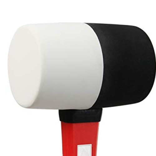 YIYITOOLS Rubber Mallet Hammer With fiberglass Handle–16-oz,black ...