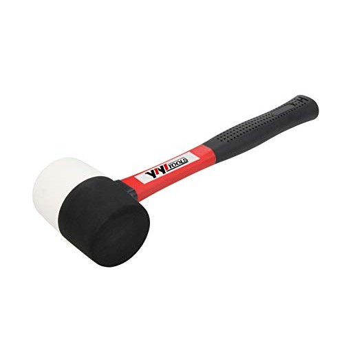 YIYITOOLS Rubber Mallet Hammer With fiberglass Handle–16-oz,black ...