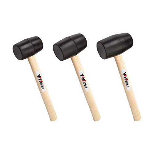 YIYITOOLS Rubber Mallet Set With Wood Handle,3 Piece/8oz,16oz & 24...