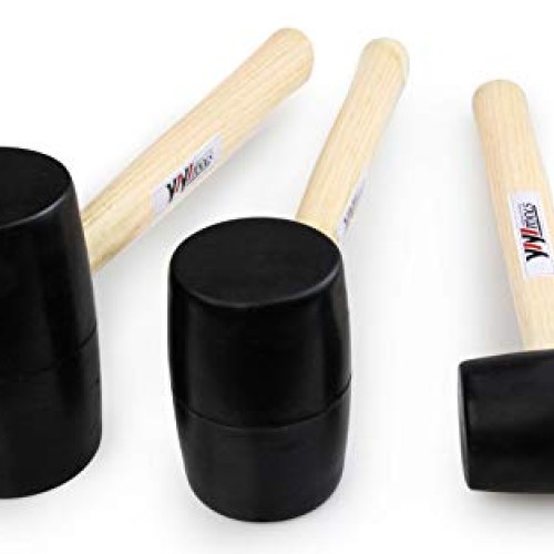 YIYITOOLS Rubber Mallet Set With Wood Handle,3 Piece/8oz,16oz & 24...