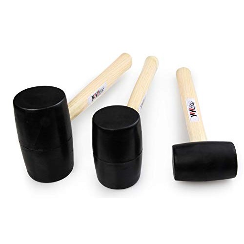 YIYITOOLS Rubber Mallet Set With Wood Handle,3 Piece/8oz,16oz & 24...