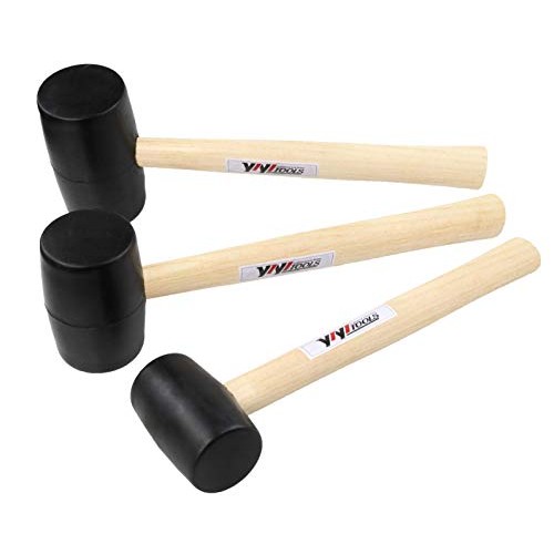 YIYITOOLS Rubber Mallet Set With Wood Handle,3 Piece/8oz,16oz & 24...
