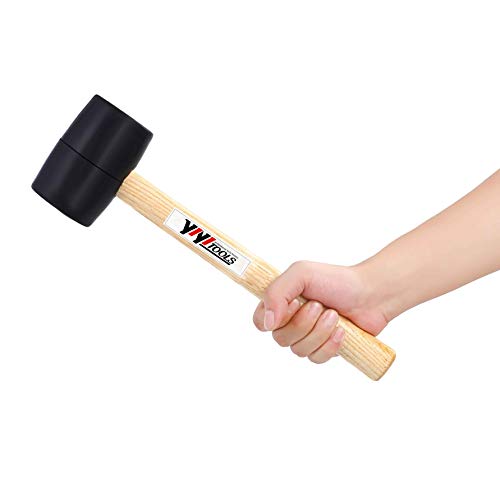YIYITOOLS Rubber Mallet Set With Wood Handle,3 Piece/8oz,16oz & 24...