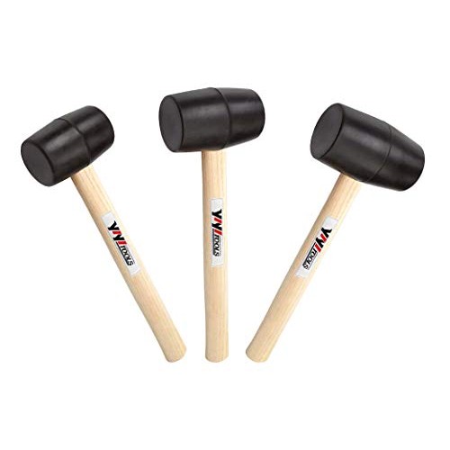 YIYITOOLS Rubber Mallet Set With Wood Handle,3 Piece/8oz,16oz & 24...