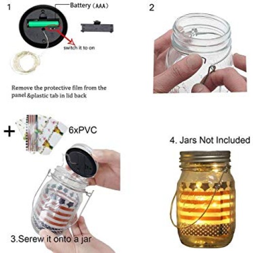 Bethlehem Lighting Solar Mason jar Light, 8 Pack 30Led Waterproof ...