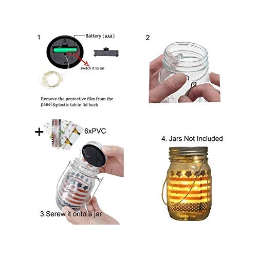 Bethlehem Lighting Solar Mason jar Light, 8 Pack 30Led Waterproof ...