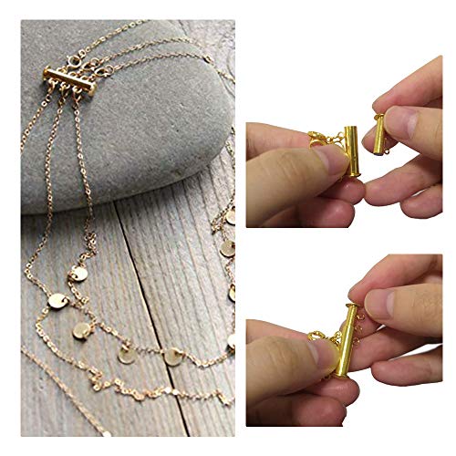 Layered Necklace Spacer Clasp, 3 Strands Necklaces Slide Magnetic ...