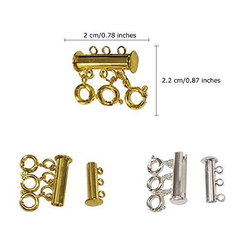 Layered Necklace Spacer Clasp, 3 Strands Necklaces Slide Magnetic ...