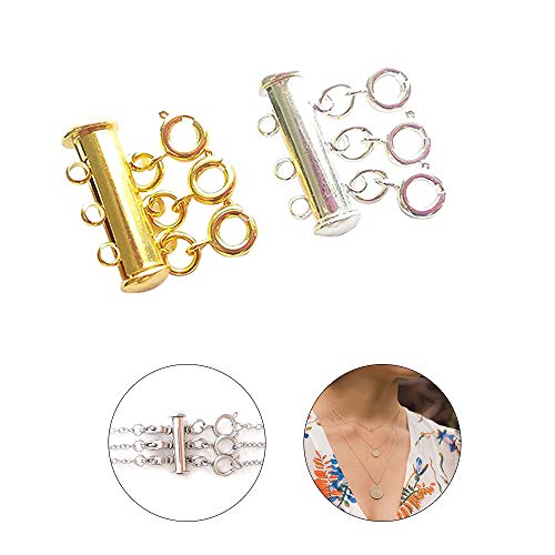 Layered Necklace Spacer Clasp, 3 Strands Necklaces Slide Magnetic ...