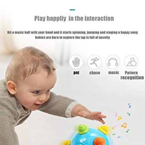 Toddlers Baby Music Shake Dancing Ball Toy, Move and Crawl Ball To...