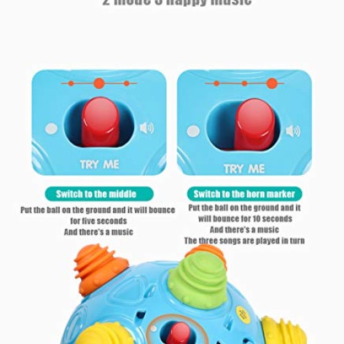 Toddlers Baby Music Shake Dancing Ball Toy, Move and Crawl Ball To...